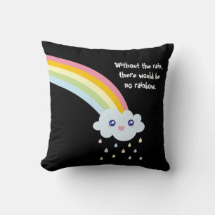 Cute Rainbow - inspirationskälla och motiv citat Kudde