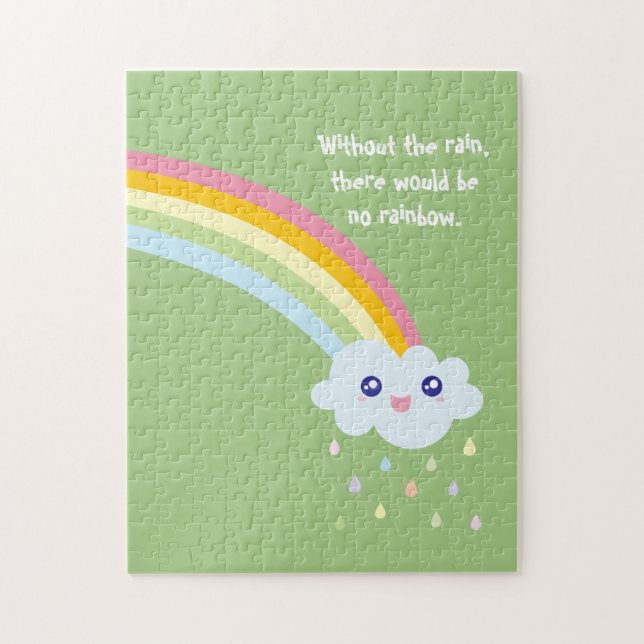 Cute Rainbow - inspirationskälla och motiv citat Pussel (Vertikal)