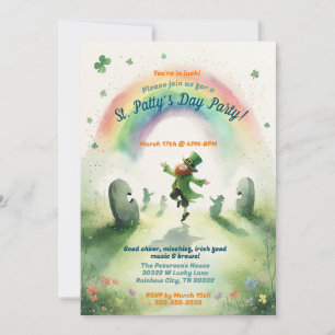 Cute Rainbow Irish Jig St. Patrick's Day Party Inbjudningar