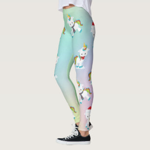 Cute Rainbow jul-Unicorn Leggings