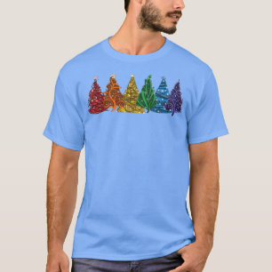 Cute Rainbow Julgranar Pajama Julafton Vibes Dec T Shirt