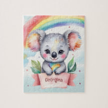 Cute Rainbow Koala Personlig Kids