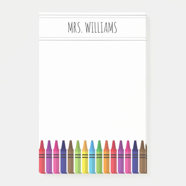 Cute Rainbow Kritor grundskolelärare Post-it Block (Framsida)