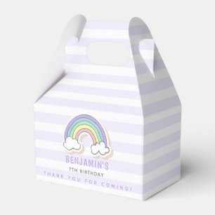 Cute Rainbow - Lavender Stripe Barns födelsedag F Presentaskar