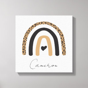 Cute Rainbow Leopard Mönster Canvastryck