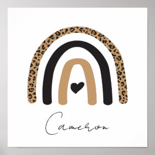 Cute Rainbow Leopard Mönster Poster