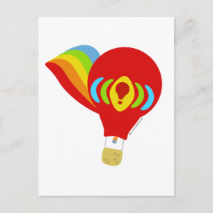 Cute Rainbow Luftballong Vykort