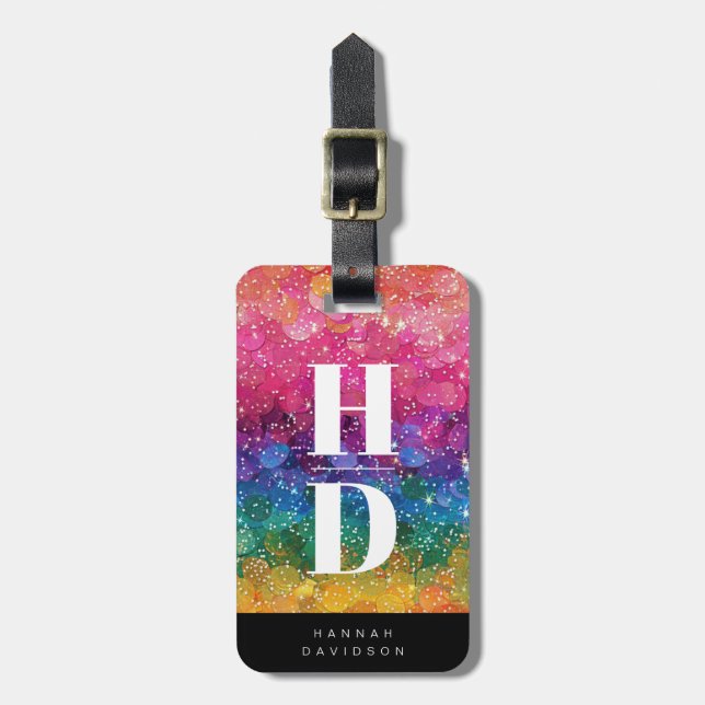 Cute Rainbow Luggage Tag Bagagebricka (Vertikal Framsida)