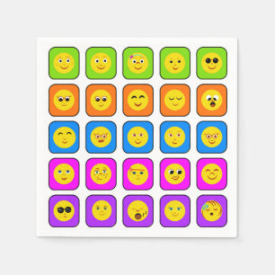Cute Rainbow Lycklig Ansikte Emoticons Mönster Pappersservett
