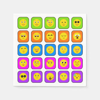 Cute Rainbow Lycklig Ansikte Emoticons Mönster Pappersservett