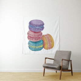 Cute Rainbow Macaroons i vattenfärg