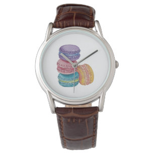 Cute Rainbow Macaroons i vattenfärg Armbandsur