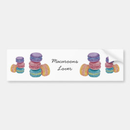 Cute Rainbow Macaroons i vattenfärg Bildekal