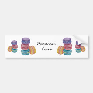 Cute Rainbow Macaroons i vattenfärg Bildekal