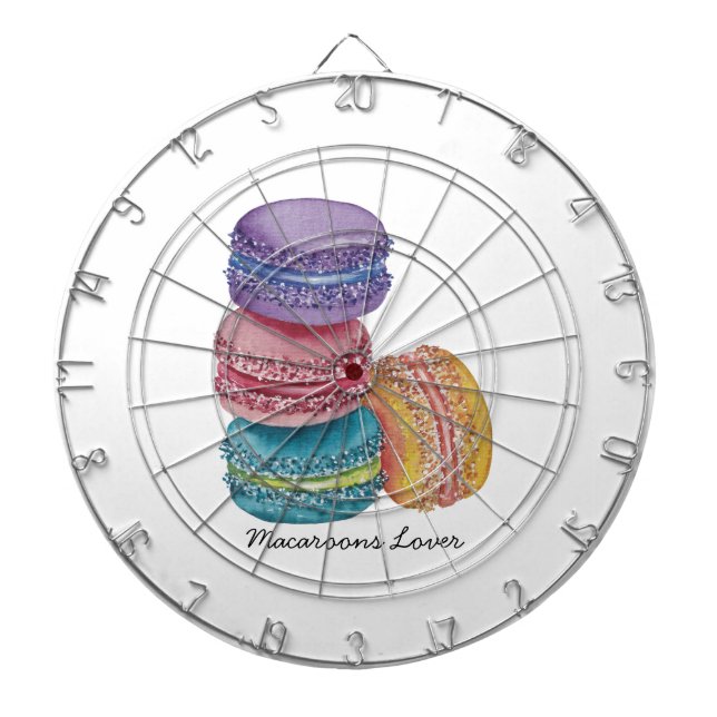Cute Rainbow Macaroons i vattenfärg Darttavla (Framsidan)