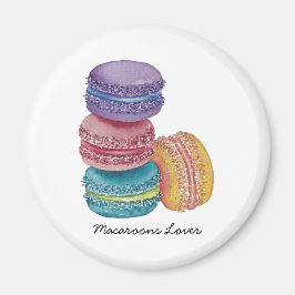 Cute Rainbow Macaroons i vattenfärg Magnet