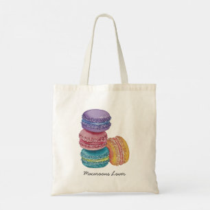 Cute Rainbow Macaroons i vattenfärg Tygkasse
