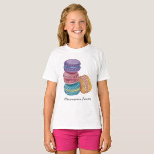 Cute Rainbow Macaroons in Watercolor T-Shirt