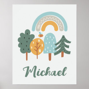 Cute Rainbow MagForest Poster