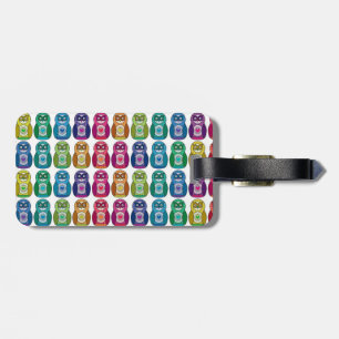 Cute Rainbow Matryoshka Ugglor Bagagebricka