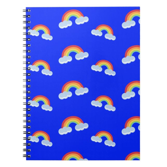 Cute Rainbow med Clouds Mönster Anteckningsbok (Framsidan)