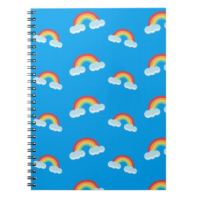 Cute Rainbow med Clouds Mönster Anteckningsbok (Framsidan)