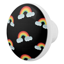 Cute Rainbow med Clouds Mönster Knopp