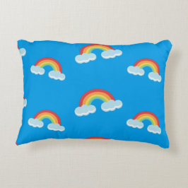 Cute Rainbow med Clouds Mönster Prydnadskudde
