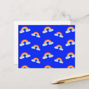 Cute Rainbow med Clouds Mönster Vykort