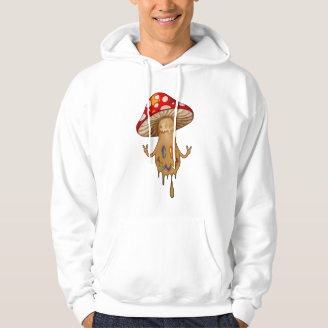 Cute Rainbow Mushroom Hooded Sweatshirt (Framsida)