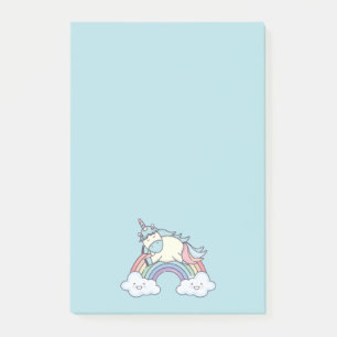 Cute Rainbow och Unicorn Post-it Block