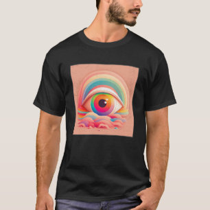 Cute Rainbow Öga Illustration Colorful Tårar Uniqu T Shirt