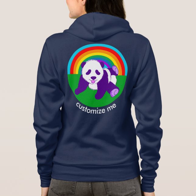 Cute Rainbow Panda Bear Anpassningsbar T-shirt (Baksida)