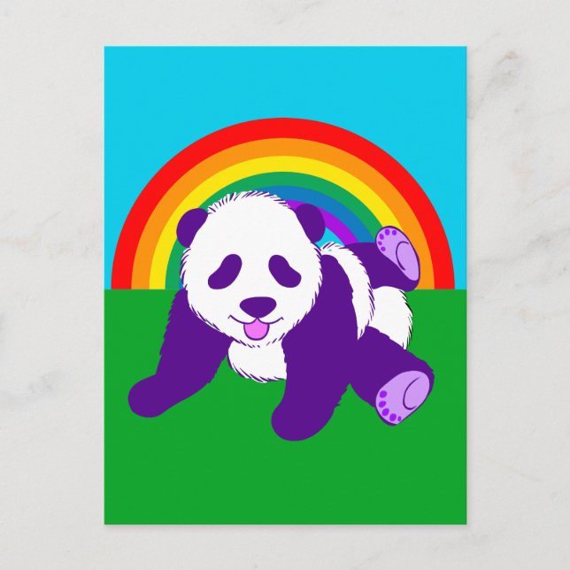 Cute Rainbow Panda Bear Vykort (Framsida)