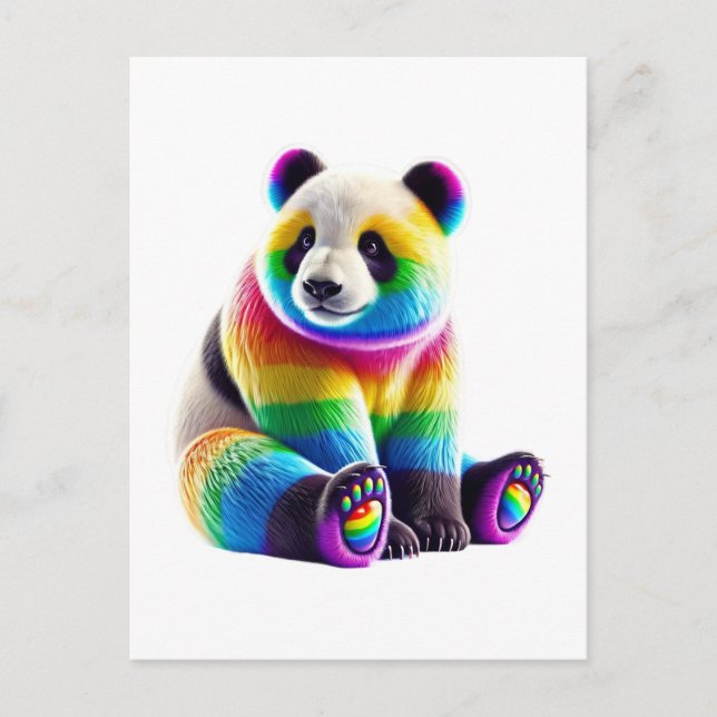 Cute Rainbow Panda Helg Vykort (Framsida)