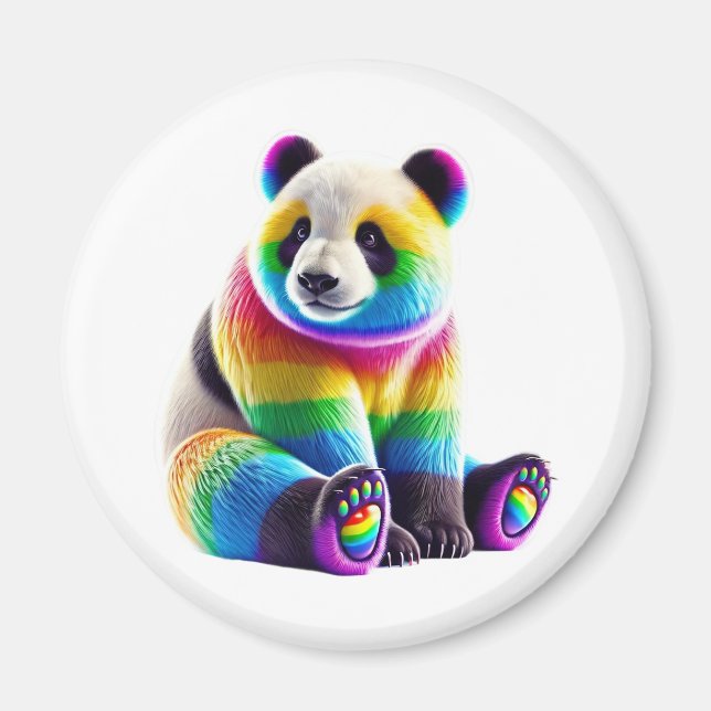Cute Rainbow Panda Magnet (Framsidan)