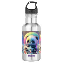 Cute Rainbow Panda Namn Personlig