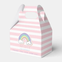 Cute Rainbow - Pastel Rosa Stripe Barns födelsedag