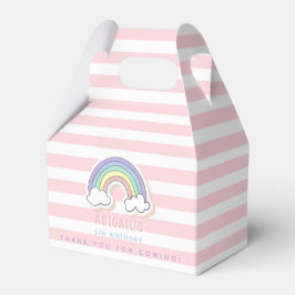 Cute Rainbow - Pastel Rosa Stripe Barns födelsedag Presentaskar