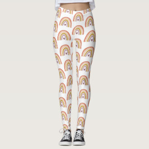 Cute Rainbow Peach Lavender Heart Leggings