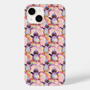 Cute Rainbow Penguins and Stars Mönster