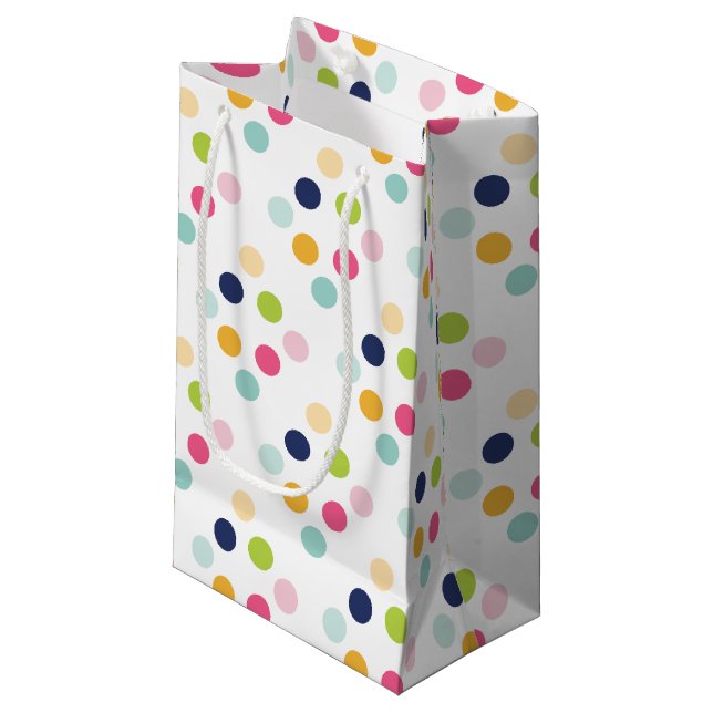 Cute Rainbow Polka dots Birthday Confetti Mönster (Framsidan Vinklad)