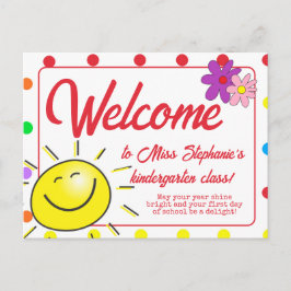 Cute Rainbow Polka hälsar med solnedgången välkomm Vykort