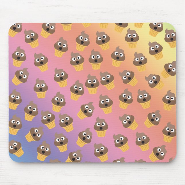 Cute Rainbow Poop Emoji Ice Cream Cone Mönster Musmatta (Framsidan)