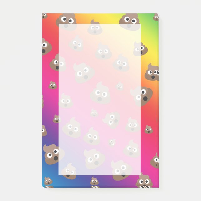 Cute Rainbow Poop Emoji Mönster Post-it Block (Framsida)