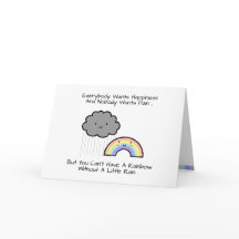 Cute Rainbow Rain Cloud Happote Quote