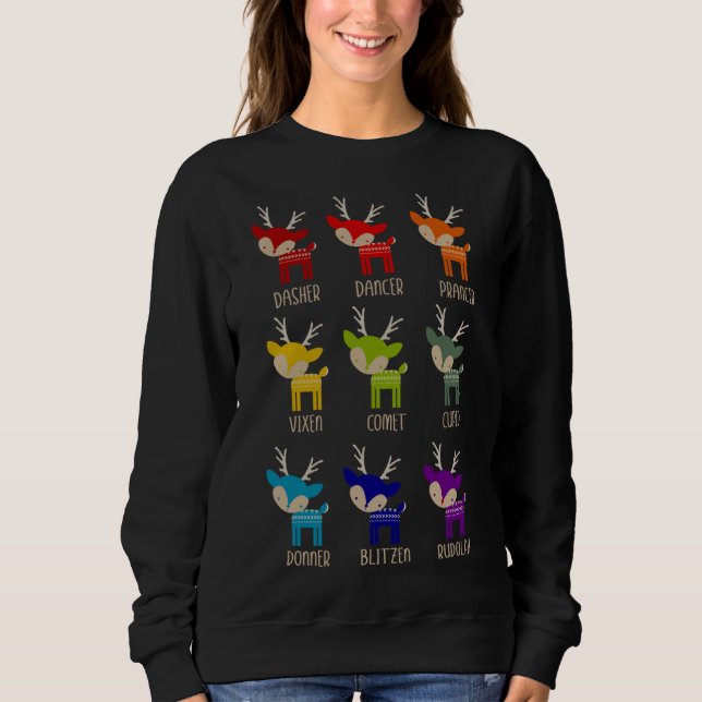 Cute Rainbow Reindeer tar itu med jul T Shirt (Framsida)