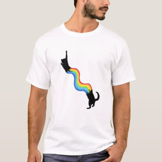 Cute Rainbow Retro Cat Lover Colorful Kitten Vinta T Shirt