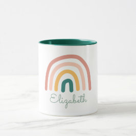 Cute Rainbow Rosa Hand skriver Mugg