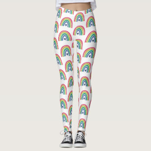 Cute Rainbow Rosa Lime Blue Heart Leggings